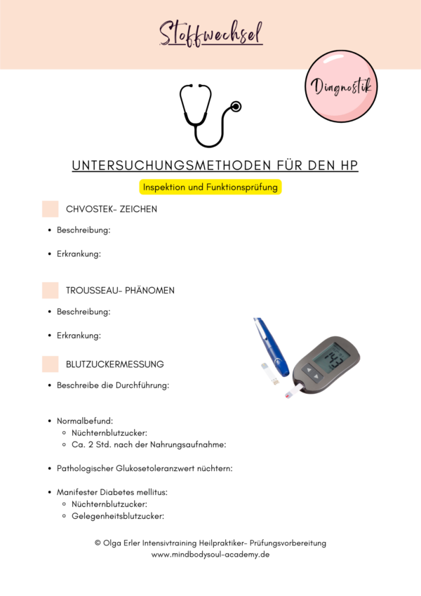Digitales Workbook Stoffwechsel- Heilpraktiker- Prüfungsvorbereitung – Bild 7